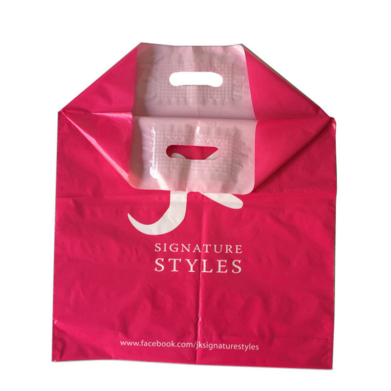 full colors printed patch reinforced die cut handle plastic merchandise