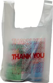 Ldpe hdpe clear  thank you t shirt plastic shopping grocery take-out poly bags with logo printing