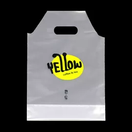plastic die cut handle for coffee  milk tea drinking juice take-out poly packaging bag