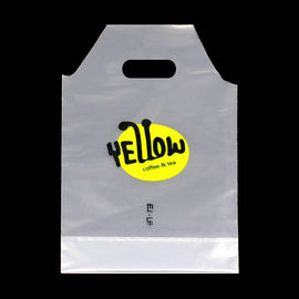 plastic die cut handle for coffee  milk tea drinking juice take-out poly packaging bag