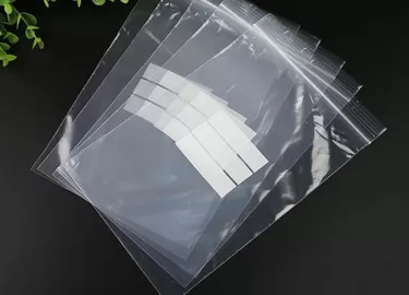 2mill clear poly white block ziplock  writable zipper  storage bags reclosable pouch