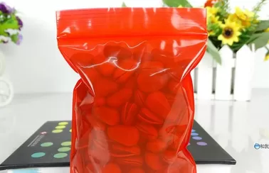 red color LDPE food grade plastic ziplock waterproof dustproof reclosable grip seal bags