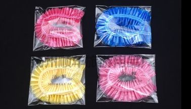 coloured clear pink blue yellow poly disposable bathing shower beauty salon spa hairdressing cover elastic caps