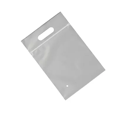 polyethylene plastic clear logo printed die cut handle tote  ziplock garments underwear packing bags with air hole