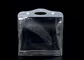 high quality clear PVC makeup die cut tote  handled  cosmetic travel bag with snap