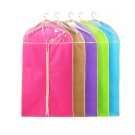 eco friendly non woven farbrics dress clothes garment storage bags  for household  travel with PVC visible window