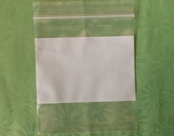 2mill clear poly white block ziplock  writable zipper  storage bags reclosable pouch