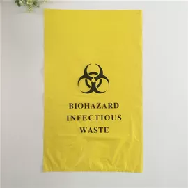 50microns thickness HDPE LDPE red  yellow plastic biohazard medical waste bags for hospital