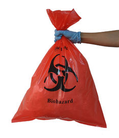 high quality heavy duty yellow  polyethylene  clinical waste bags with biohazard symbol printing