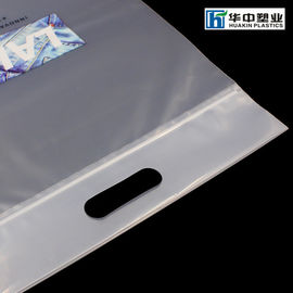 2mil thickness poly clear die cut  tote reclosable ziplock bags for merchandise packing