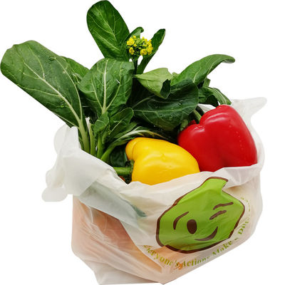 eco friendly biodegradable  PLA  PBAT shopping T Shirt carry  bag for grocery  store supermarket