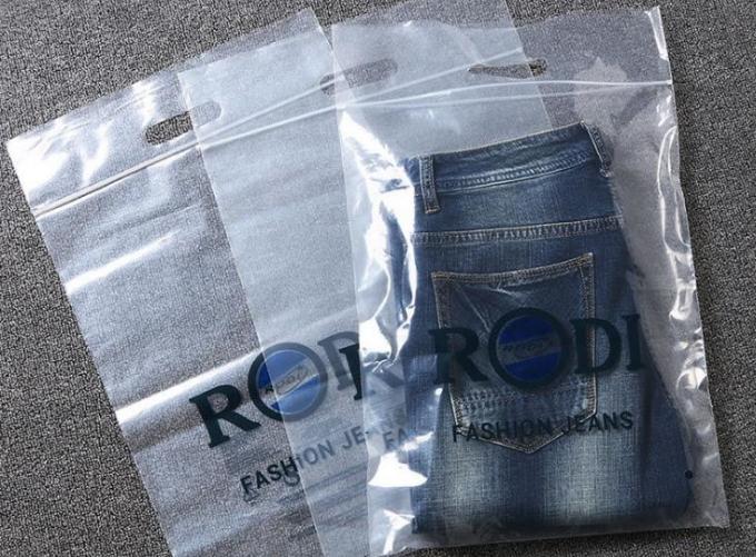 clear plastic die cut handle tote printed logo zplock bags reclosable